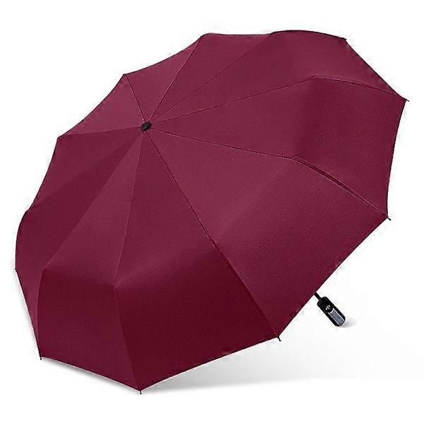 Umbrella Windproof Travel Umbrella Compact Foldable, burgundy