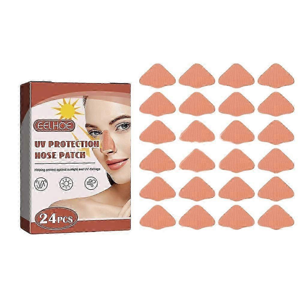 24pcs Reusable Sunblock Patches For Nose Uv Protection Concealer Moisturizing Patch For Outdoor Training Swimming