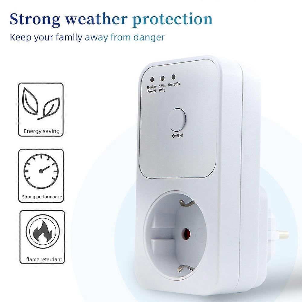Refrigerator Voltage Protector AC 220V Stabilizer Automatic Surge Protector Voltage Relay Socket EU Plug Electrical Protection
