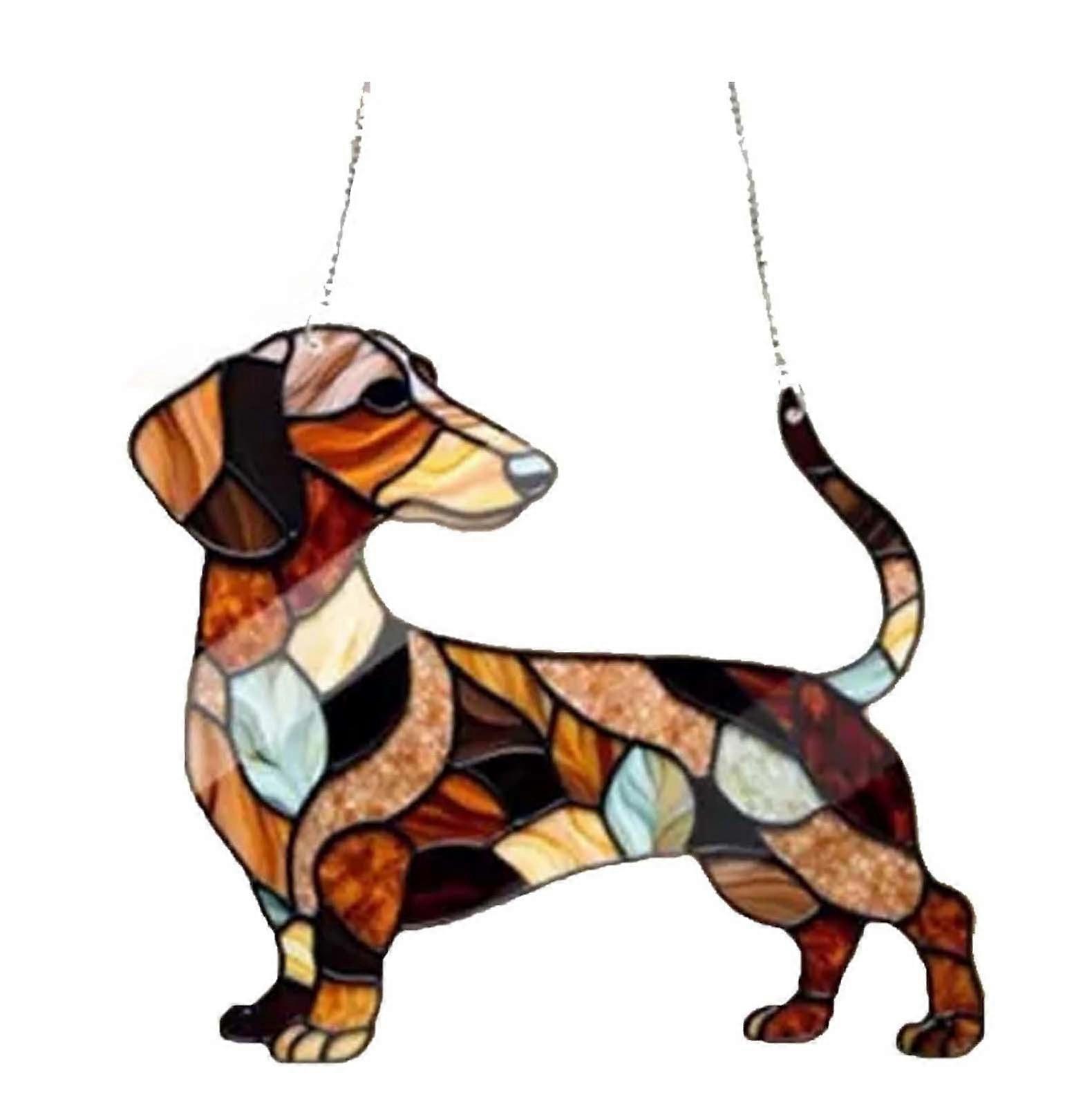 Dachshund Window Decoration with Chain Acrylic Window Hangers