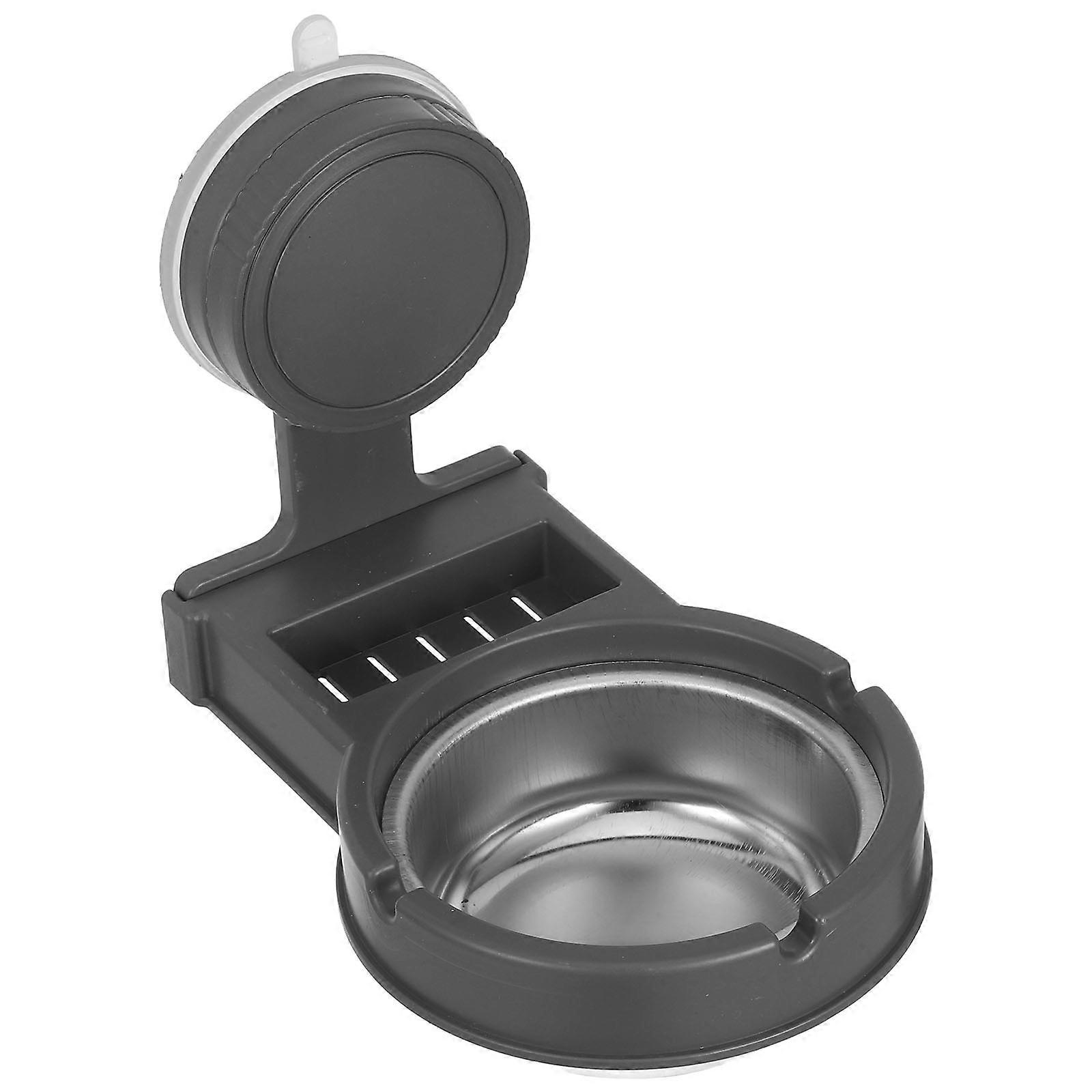 Grey Wall Mounted Ashtray for Bathroom with Suction Cup Holder