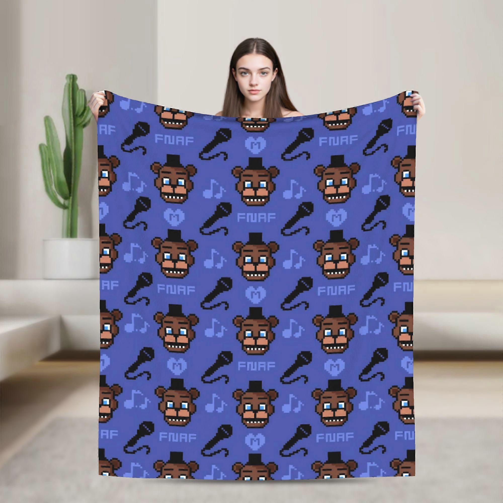 FNAF At Freddys Blanket Fleece Textile Decor  Multi-function Warm Throw Blanket for Bed Bedroom Bedspreads