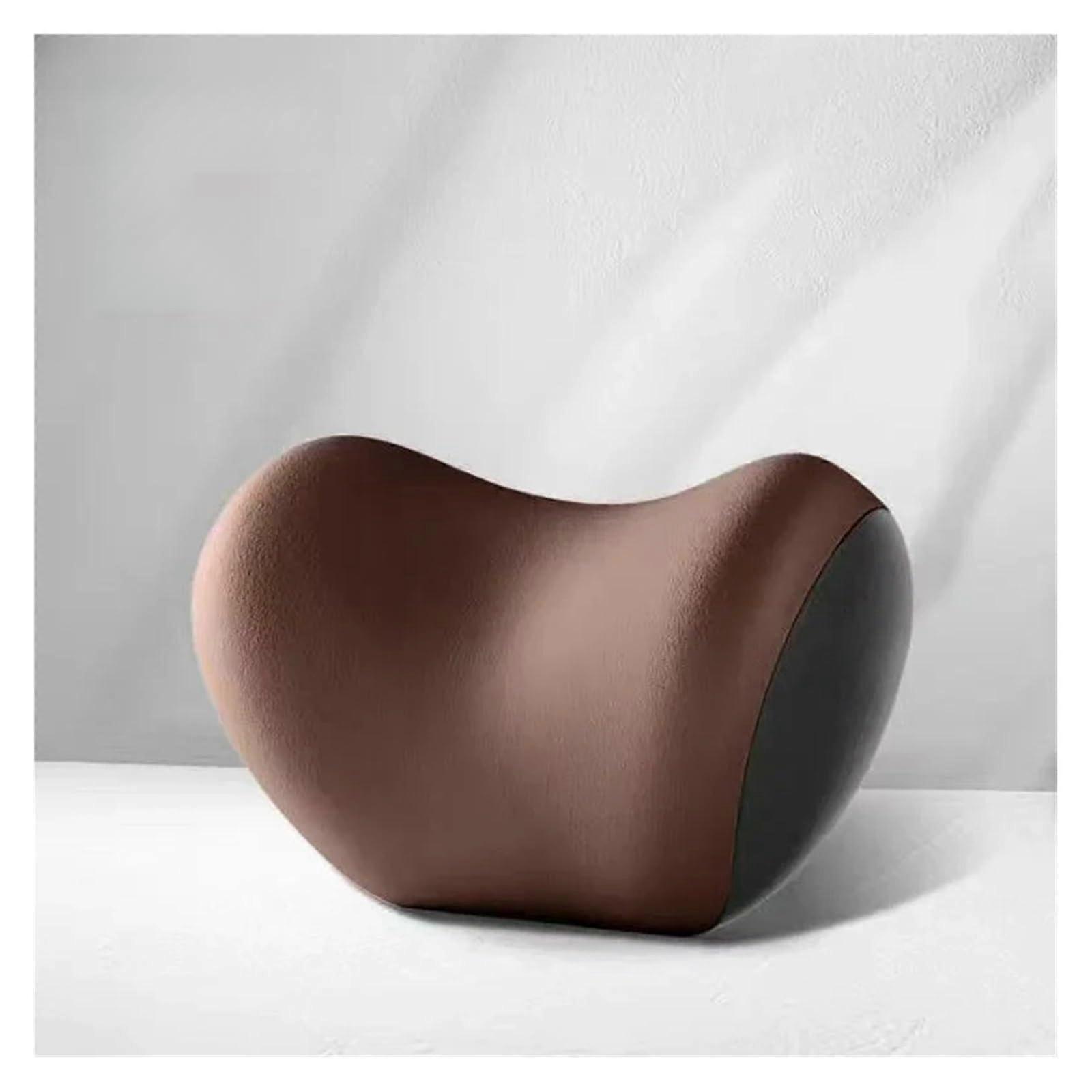 Car Headrest Pillow and Lumbar Support Cushion  Ergonomic Neck Relief, Breathable Memory Foam, Adjustable Straps, Coffee