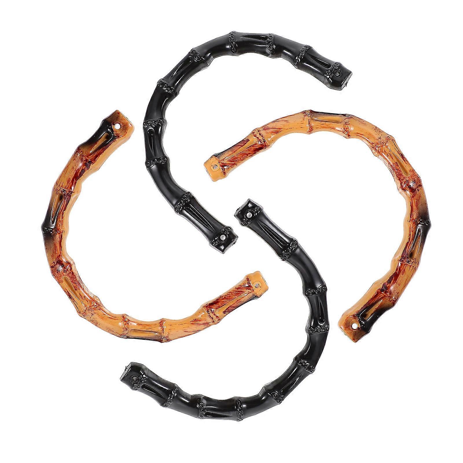 4 قطع البلاستيك الاصطناعي الخيزران مقبض فريدة من نوعها حقيبة جديدة الملحقات مقابض