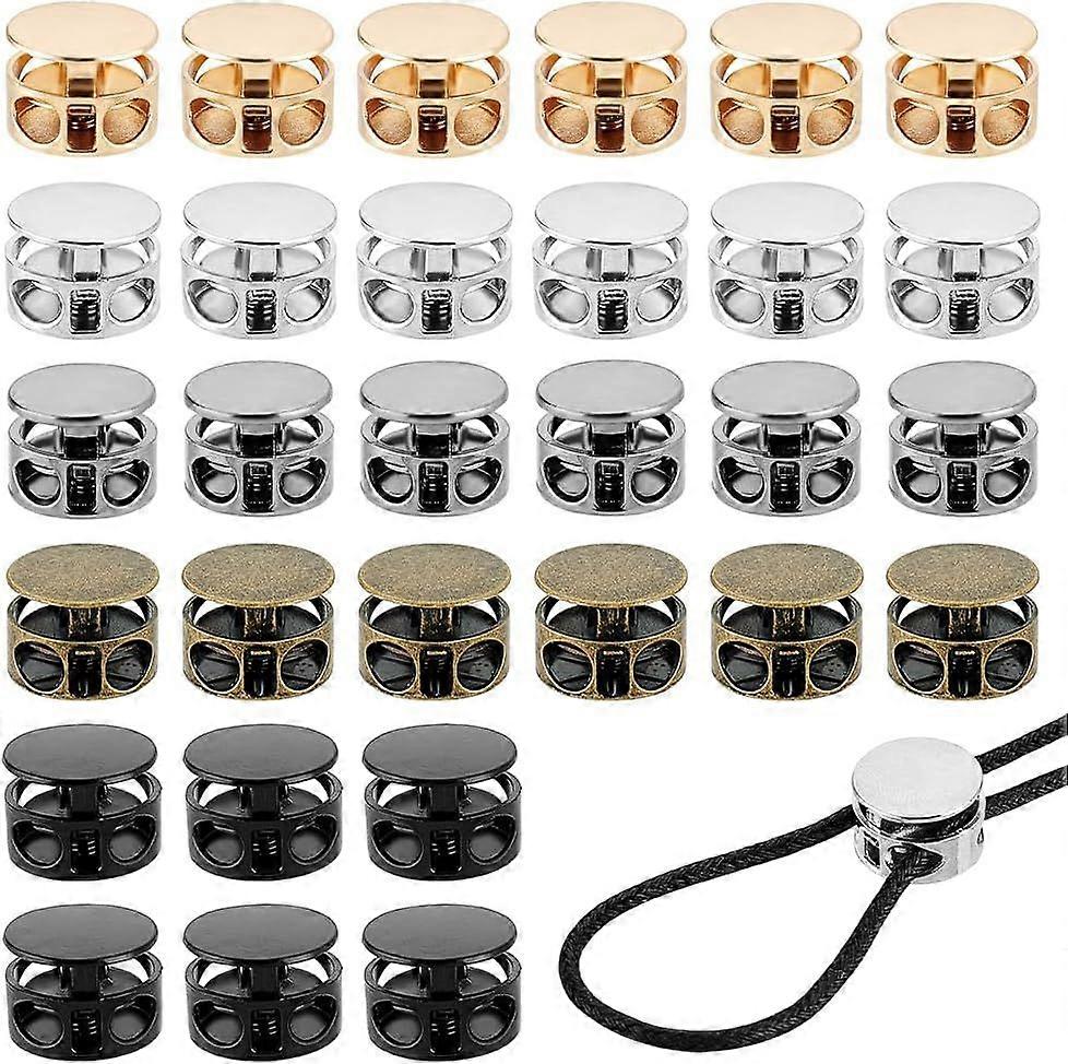 40pcs 5 Colors Toggle Stoppers Cord Stopper Cord Lock Draw String Clip Spring Cord Lock Cord Tightener for Drawstring Bags Shoelaces Lanyard Fasterner