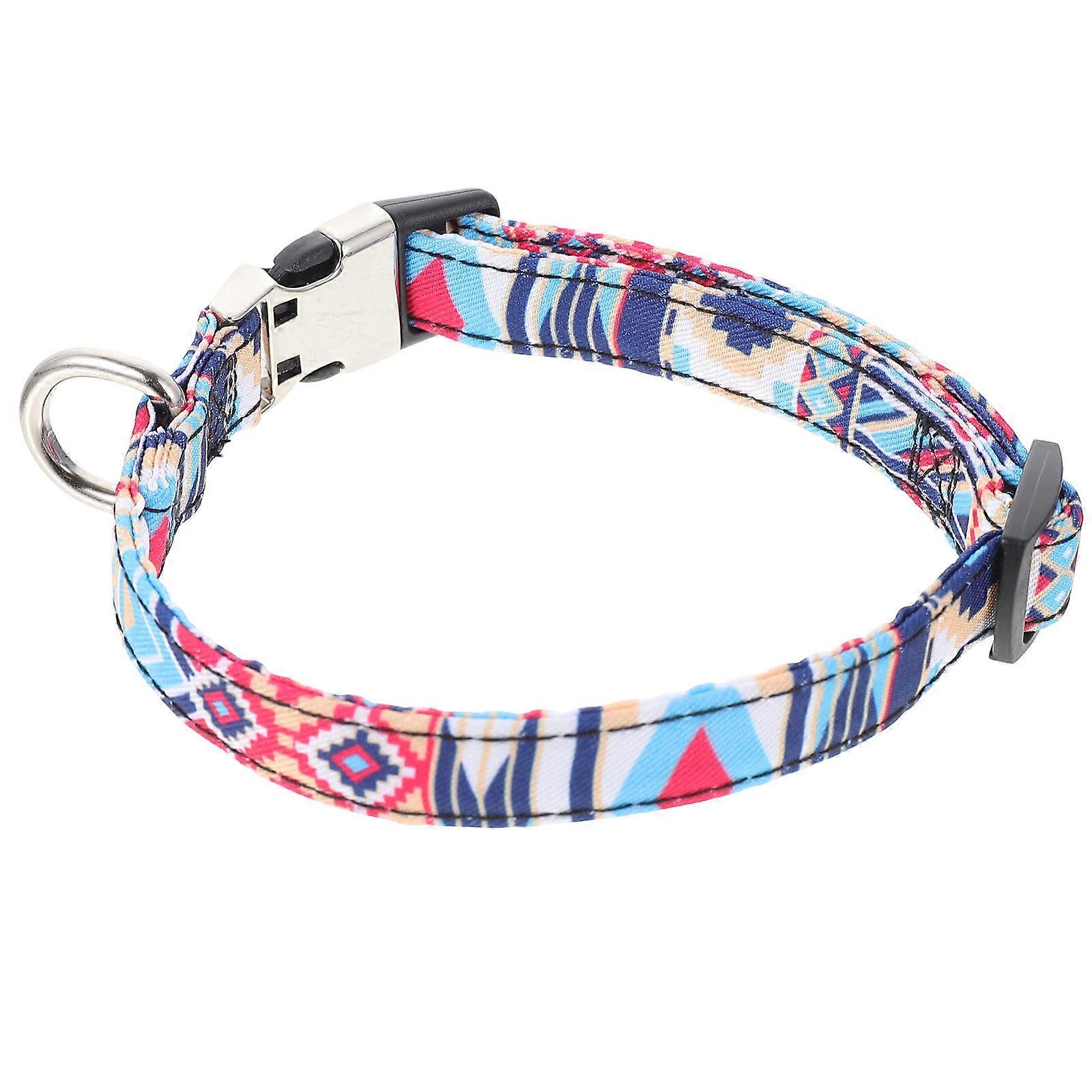 Printed Dog Collar for Adjustable Use with Buckle 2Pcs Set