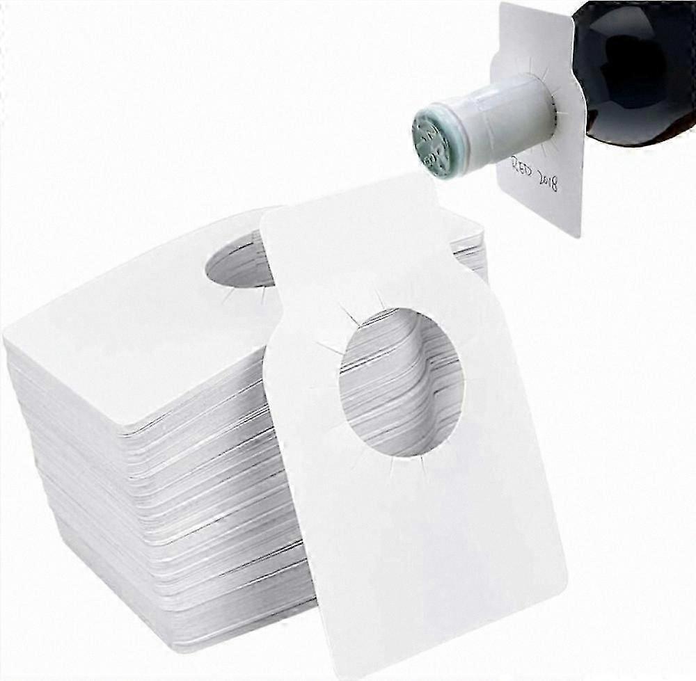 100 Pack Blank White Polyethylene Tags for Wine Bottles and Cellar Use Reusable Plastic Labels for Gifts