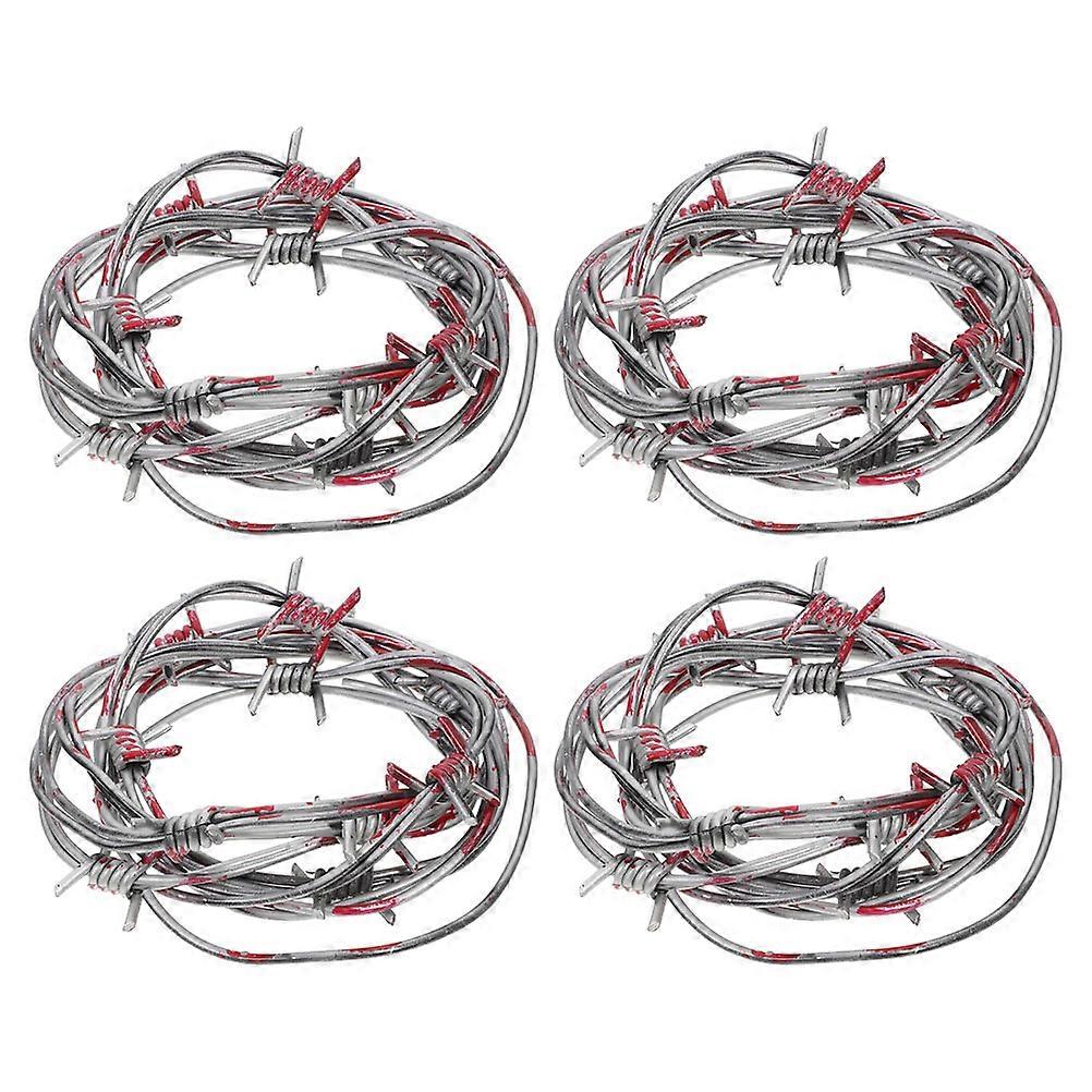 Realistic Barbed Wire Plastic Chains Props for Halloween 4Pcs