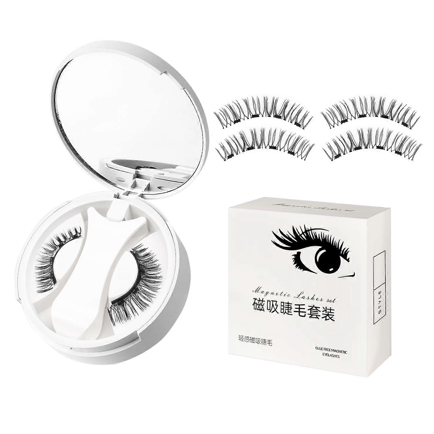 Magnetic Eyelashes No Glue Natural 3D Volume False Lashes Kit Lightweight AllDay Comfort