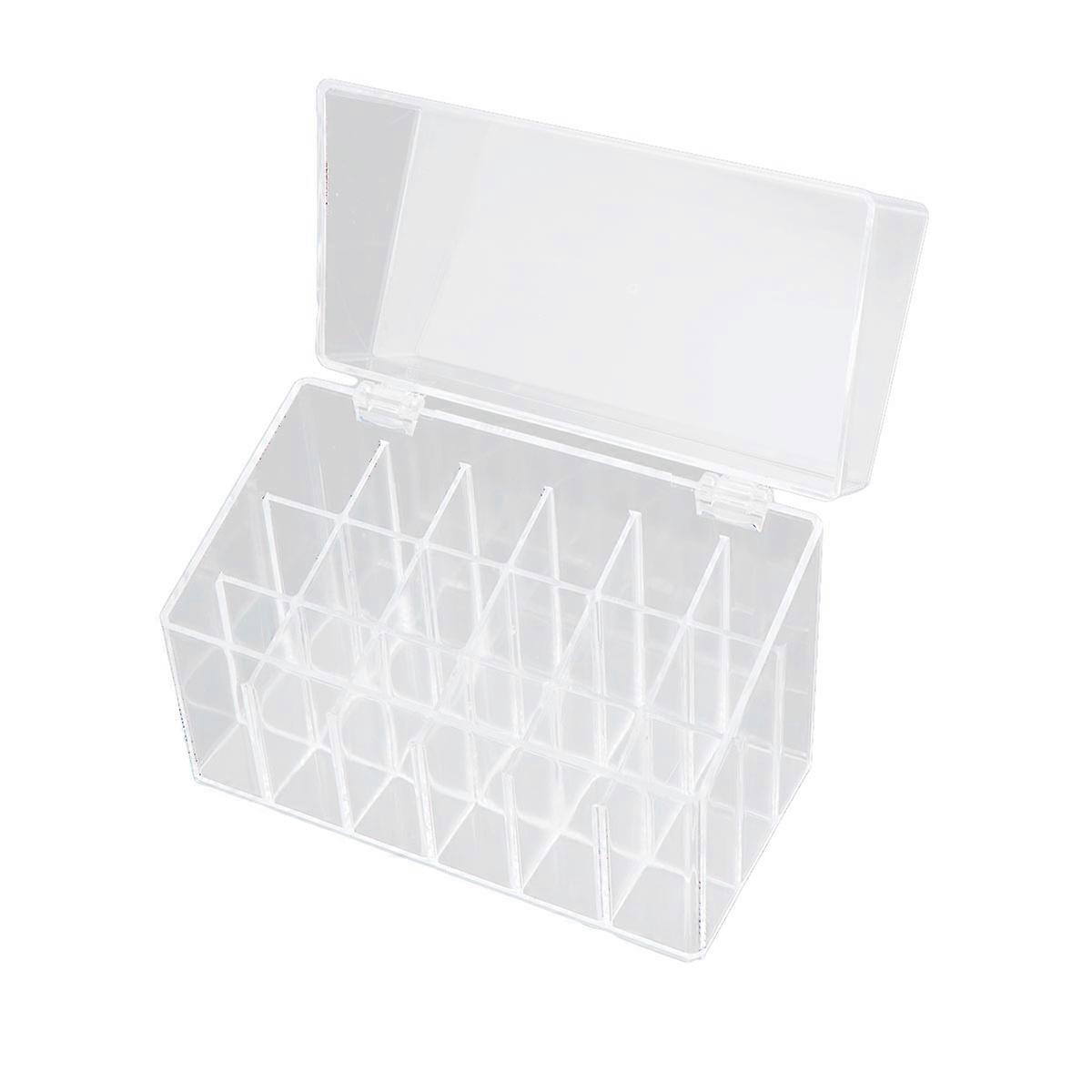 Cosmetic Storage Box Flip Lid Transparent Makeup Holder for 2Pcs