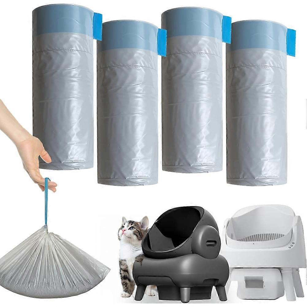 80 Count Litter Bags Compatible for NeakasaM1 and Pet Pivot Autoscooper 11 Open-Top Self-Cleaning Cat Litter Box