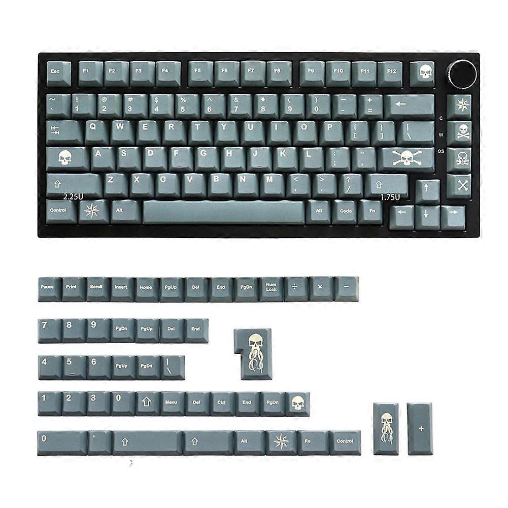 For GMK Boneyard Keycaps PBT 130 Keys Cherry Profile Keycaps for 61/87/104/108 Mx Switch Mechanical Keyboard