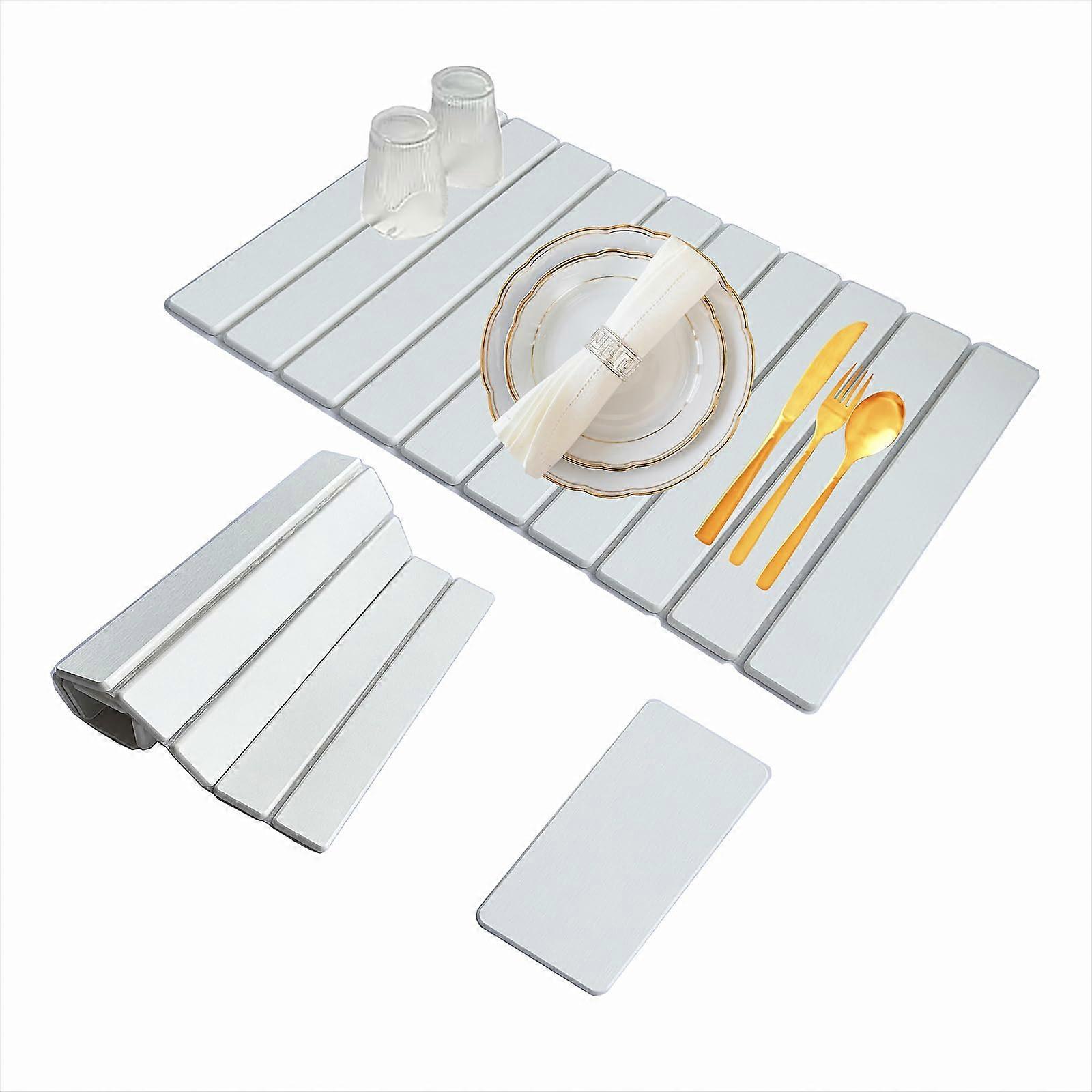 Large Diatomaceous Earth Kitchen Drying Mat 24x16 Inch Fast Drying Super Absorbent Foldable