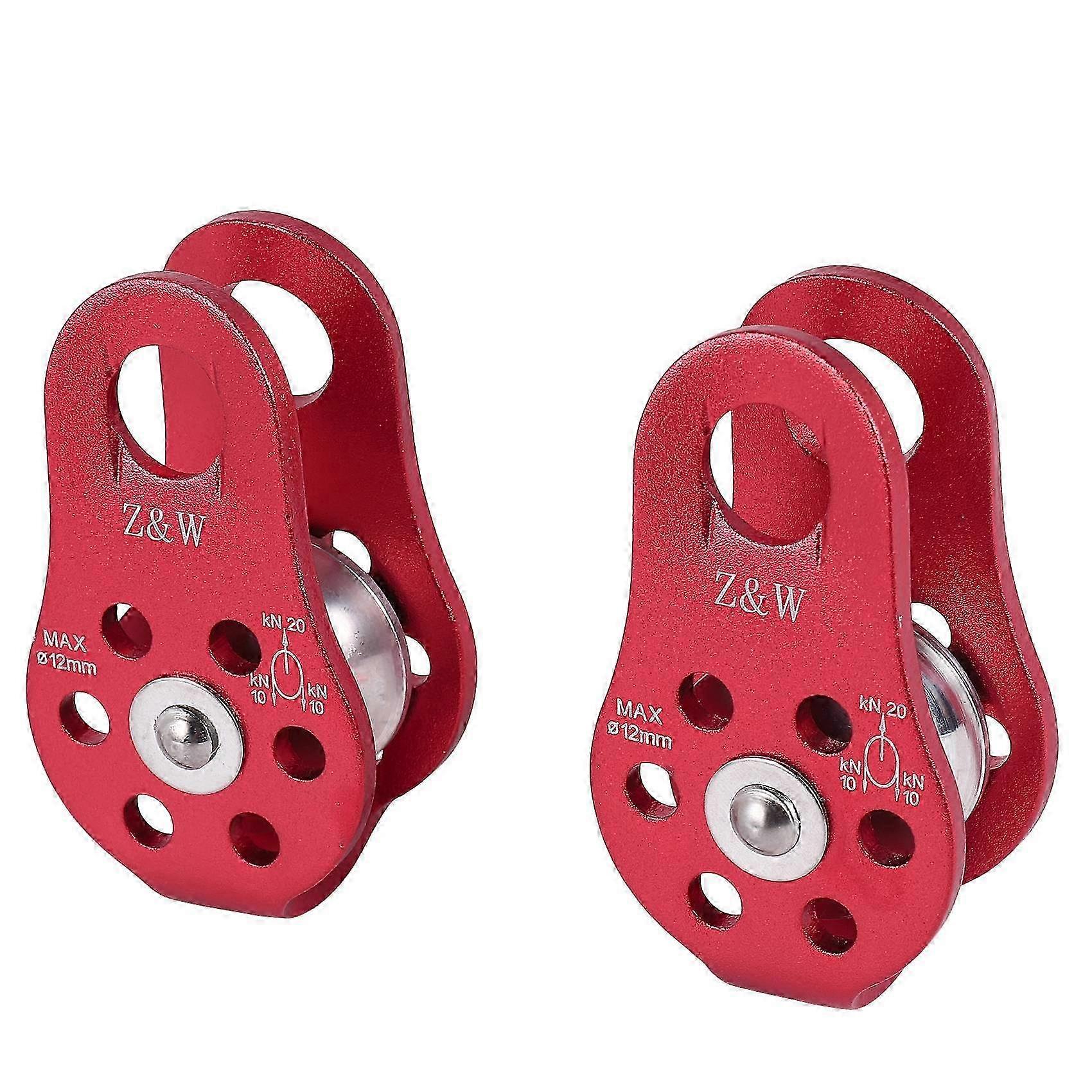2 pcs Red Rock Pulley for Rope, a Fixed Pulley for Tree Climbing & Arborist Gear