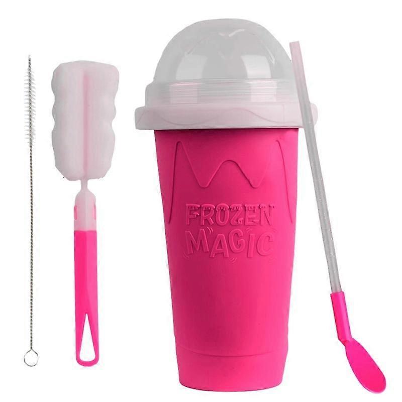Slushy Cups - Slushie Maker for any drink Portable and Double Layer Slushie Maker Cup for DIY Drinks Milk Shake Kitchen Reusable Straw Mug U