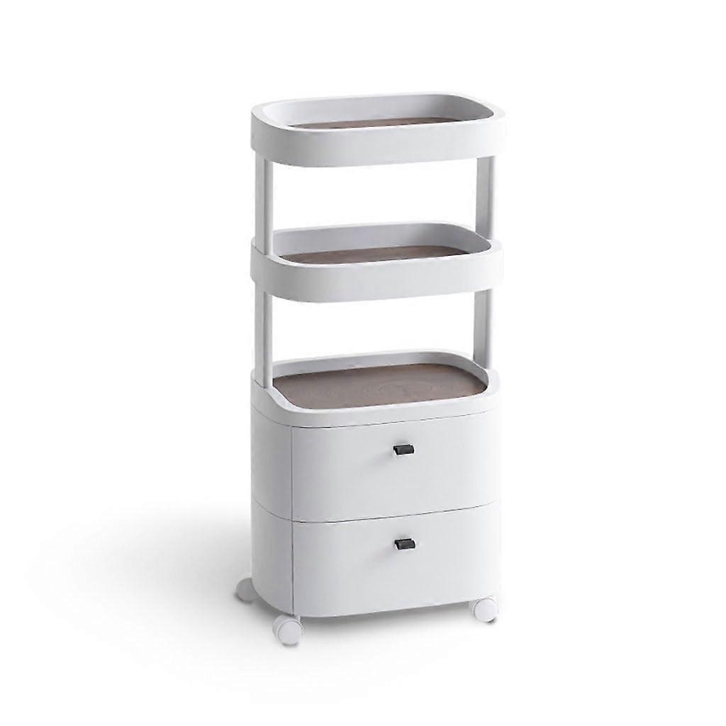 Large Bedroom Storage Cabinet Nightstand with Wheels, MultiLayer Drawers for Versatile Use