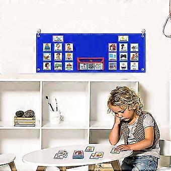 10X Visual Schedule for Kids Daily Routine Chart with 700 Cards Calendar Pocket Autism Learning Behavioral Tool