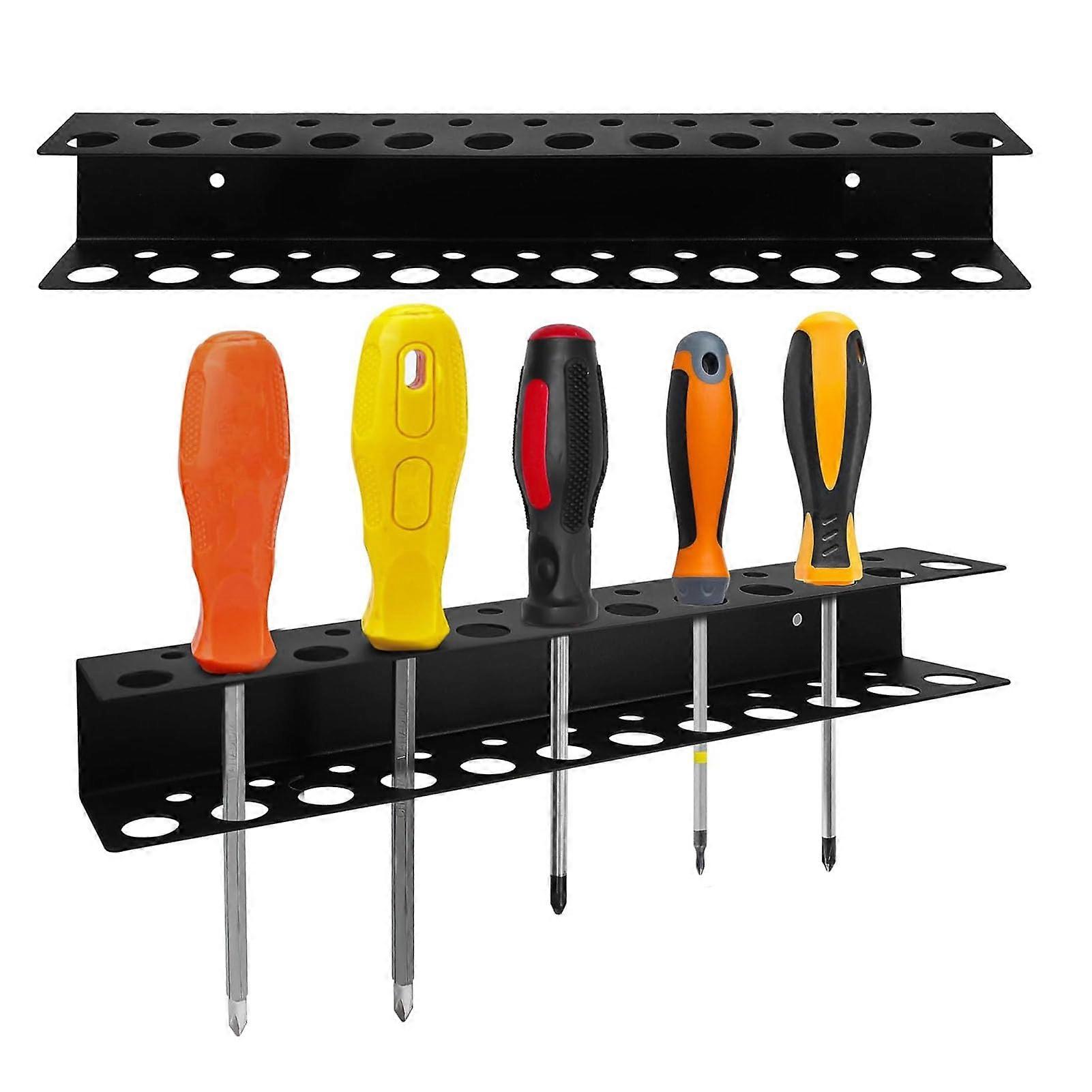 Wall Mount Tool Organizer with 23Slot RustResistant Steel Rack for Garage Workshop Storage