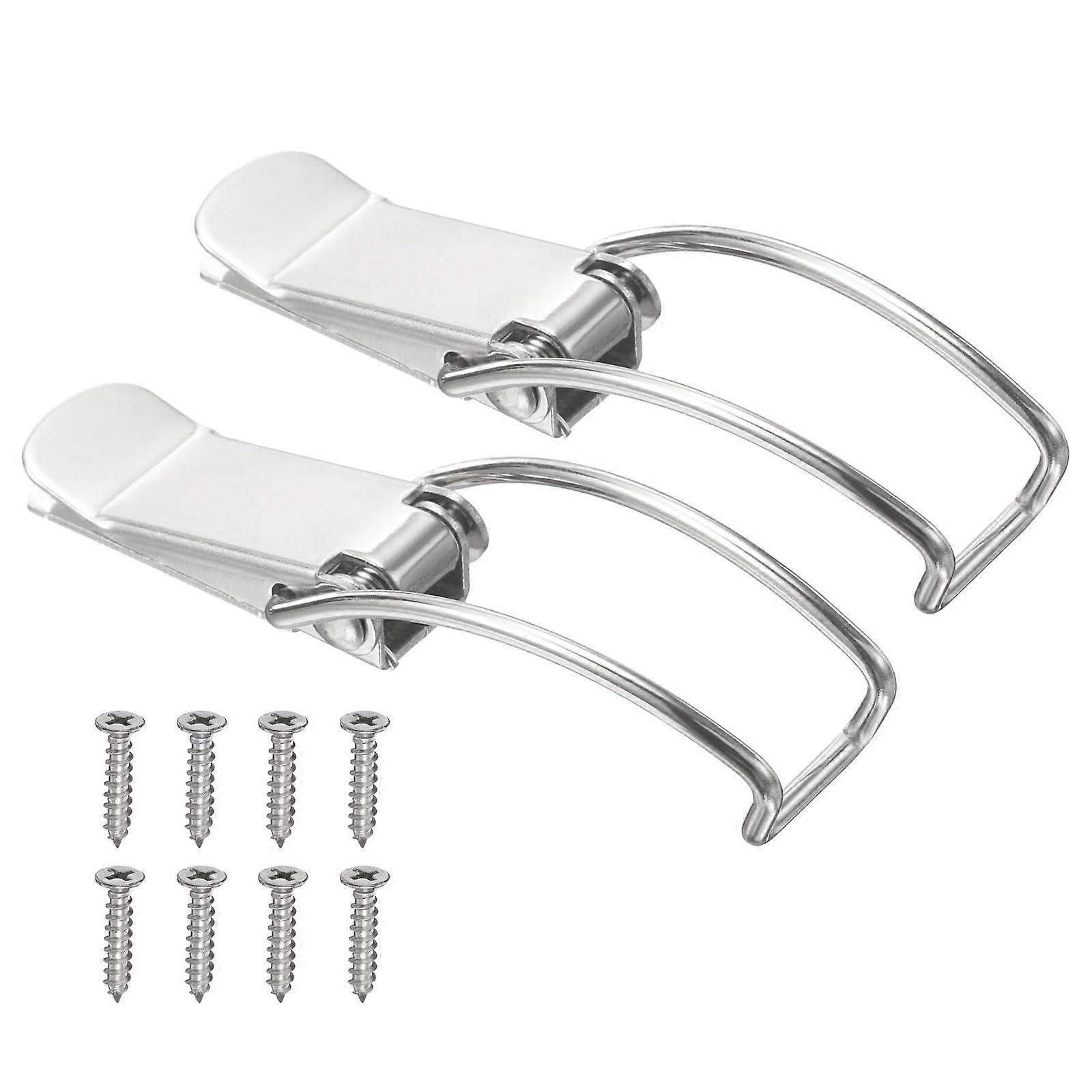 2 Pcs Stainless Steel Spring Loaded Toggle Latch 3.4in Clamp Catch with Screws for Cabinet Door