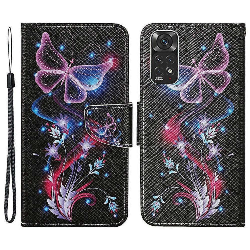 Pattern-Printing Leather Case for Xiaomi Redmi Note 11 4G (Qualcomm)/Note 11S 4G, Full Protection St