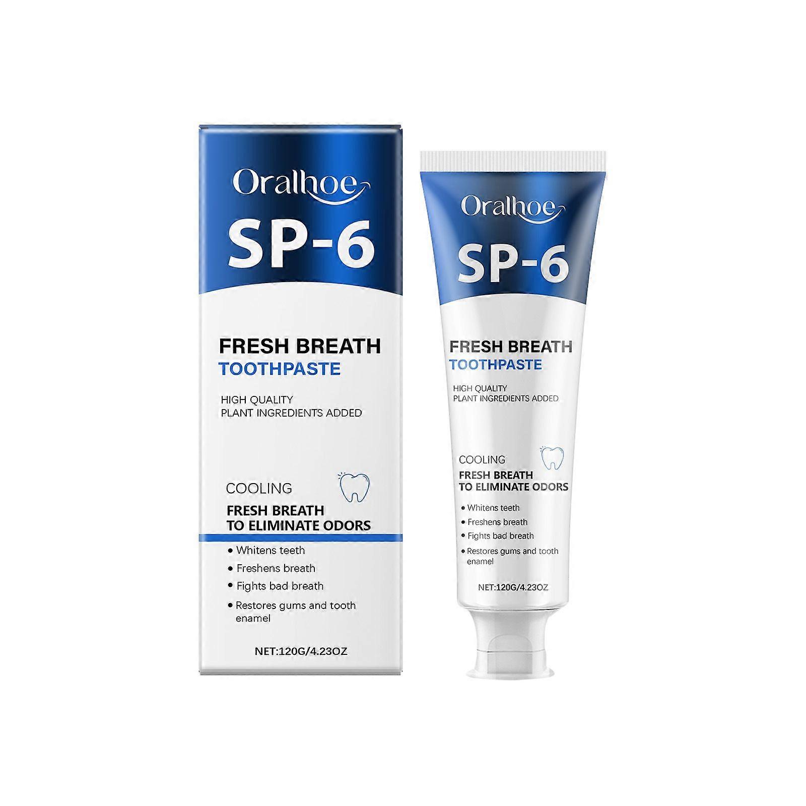 Sp-6 Ultra Whitening Tandkräm, SP-6 Probiotisk Tandkräm, SP-6 Probiotisk Whitening Tandkräm, Fräsch Andedräkt, Fläckborttagning
