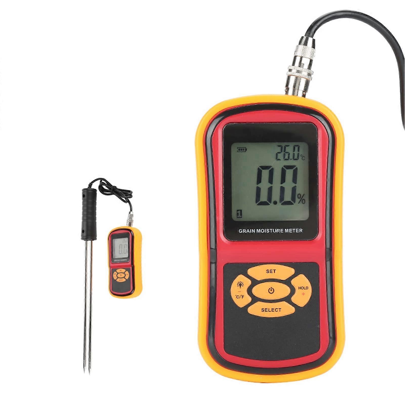 Grain Moisture Meter for Rice Wheat Corn Barley with LCD Display and Accurate Humidity Temperature Test