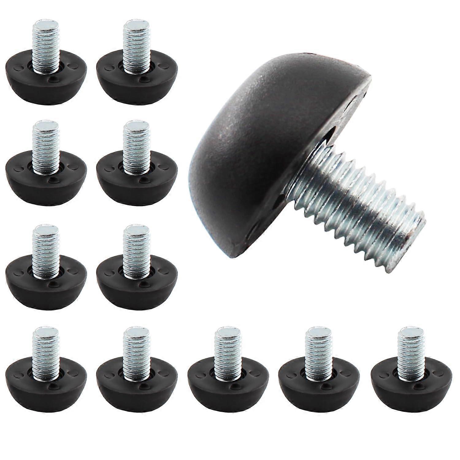 M8 Adjustable Furniture Leveling Feet 8mm Threaded Leg Levelers for Table and Chair 12 Pack