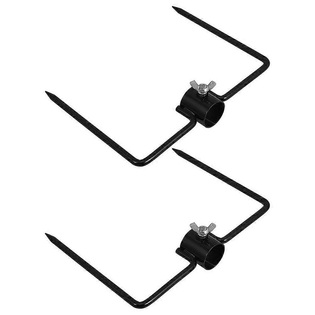 Iron Ground Pole Stabilizer for Garden Flagpole Stakes 2Pcs