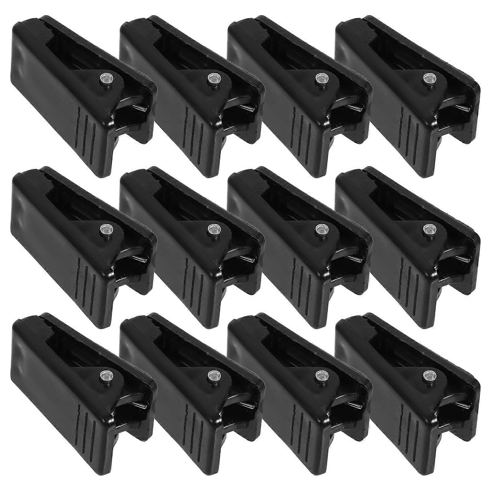 Adhesive Badge Clips Chest Card Spring Clips for Work 100Pcs Black Plastic