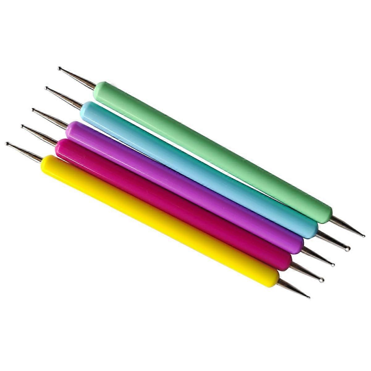5pcs DoubleEnded Nail Art Dotting Tools Set with Precision Tips for DIY Manicure and Salon