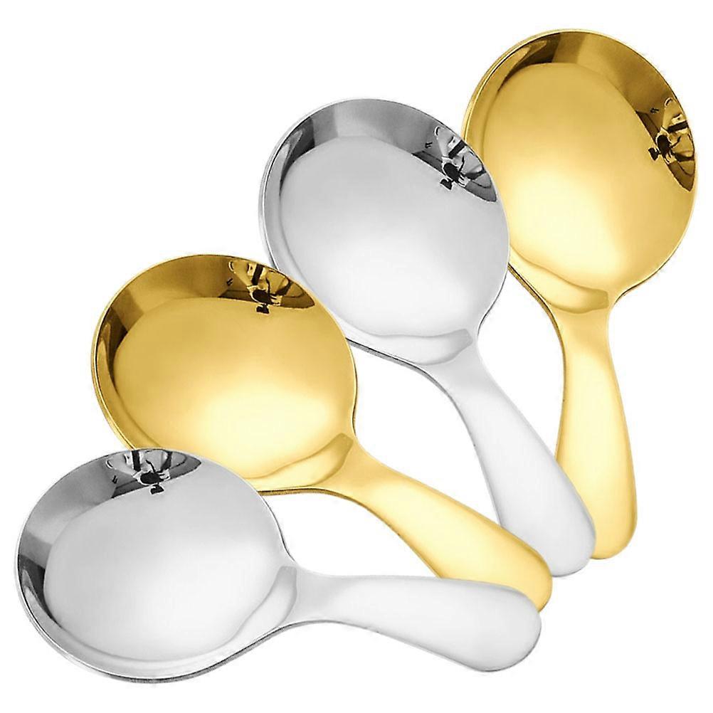 Ice Cream Spoon Stainless Steel for Multi-Use 4Pcs Assorted Colors