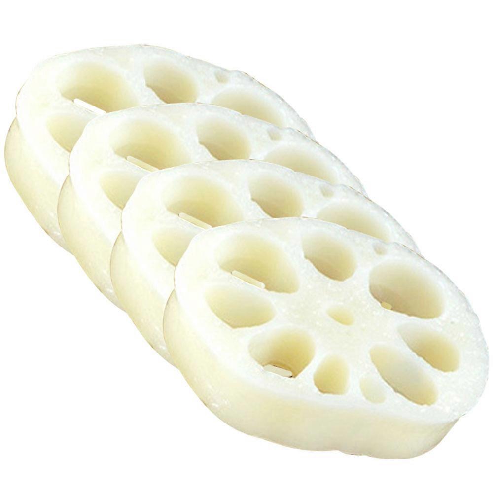 Lotus Root Slice Miniature PVC Model for Decoration 4Pcs