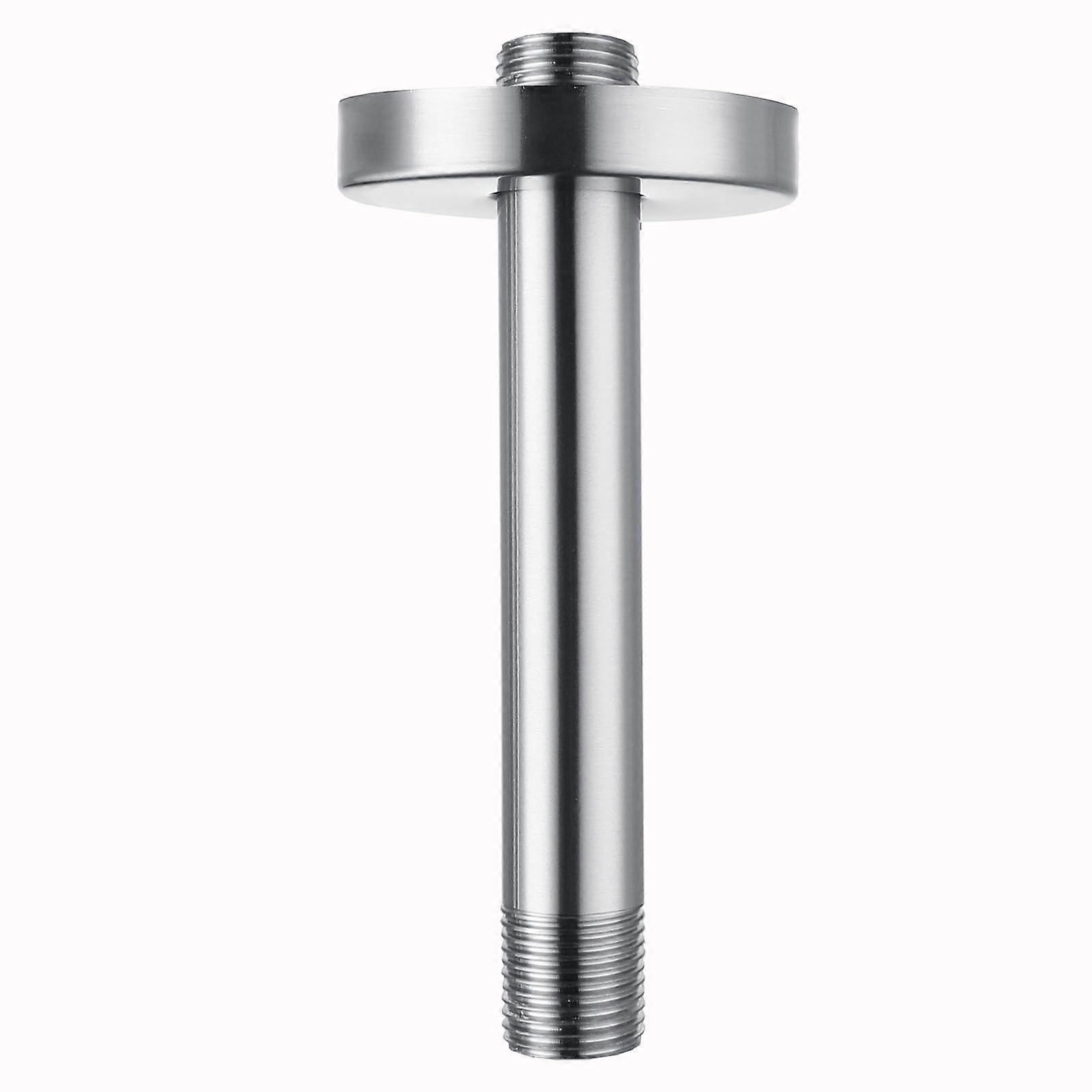 6 Inch Stainless Steel Rain Shower Arm with Flange, Chrome Ceiling Mount Replacement