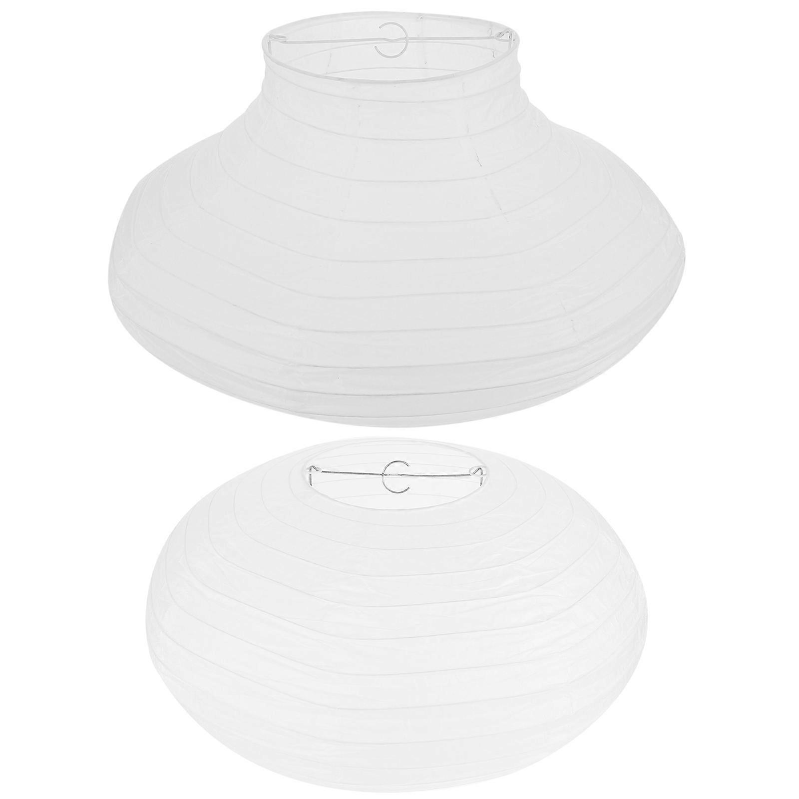 2Pcs White Paper Lantern Balls Wedding DIY Decorative Pompoms