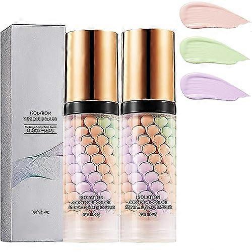 4 in 1 Liquid Foundation Long Lasting Lightweight Full Coverage Moisturizing Makeup 2pcs
