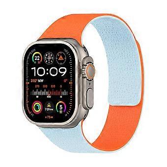 Color-blocking Litchi Texture Magnetic Silicone Watch Band