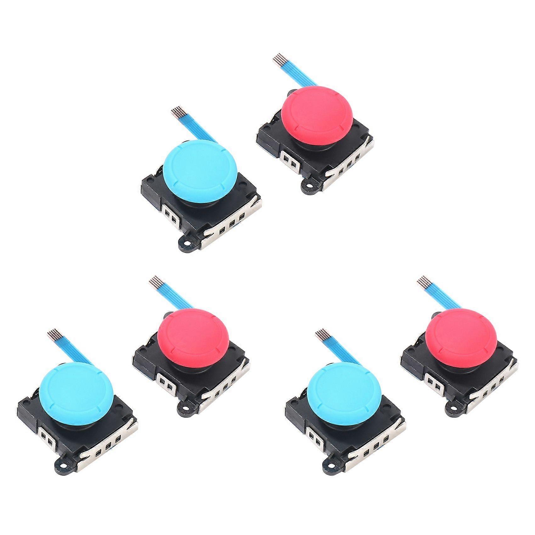 3D Analog Joystick for Joy-Con Replacement Left/Right ThumbStick for Nintendo Switch/Switch Lite Controller 6Pack (Red+Blue)