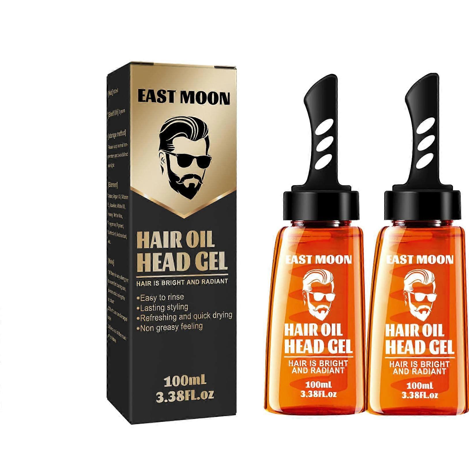 2in1 Hair Styling Gel with Integrated Comb for Men, WaterBased Quick Set, 2 Pack 100ml