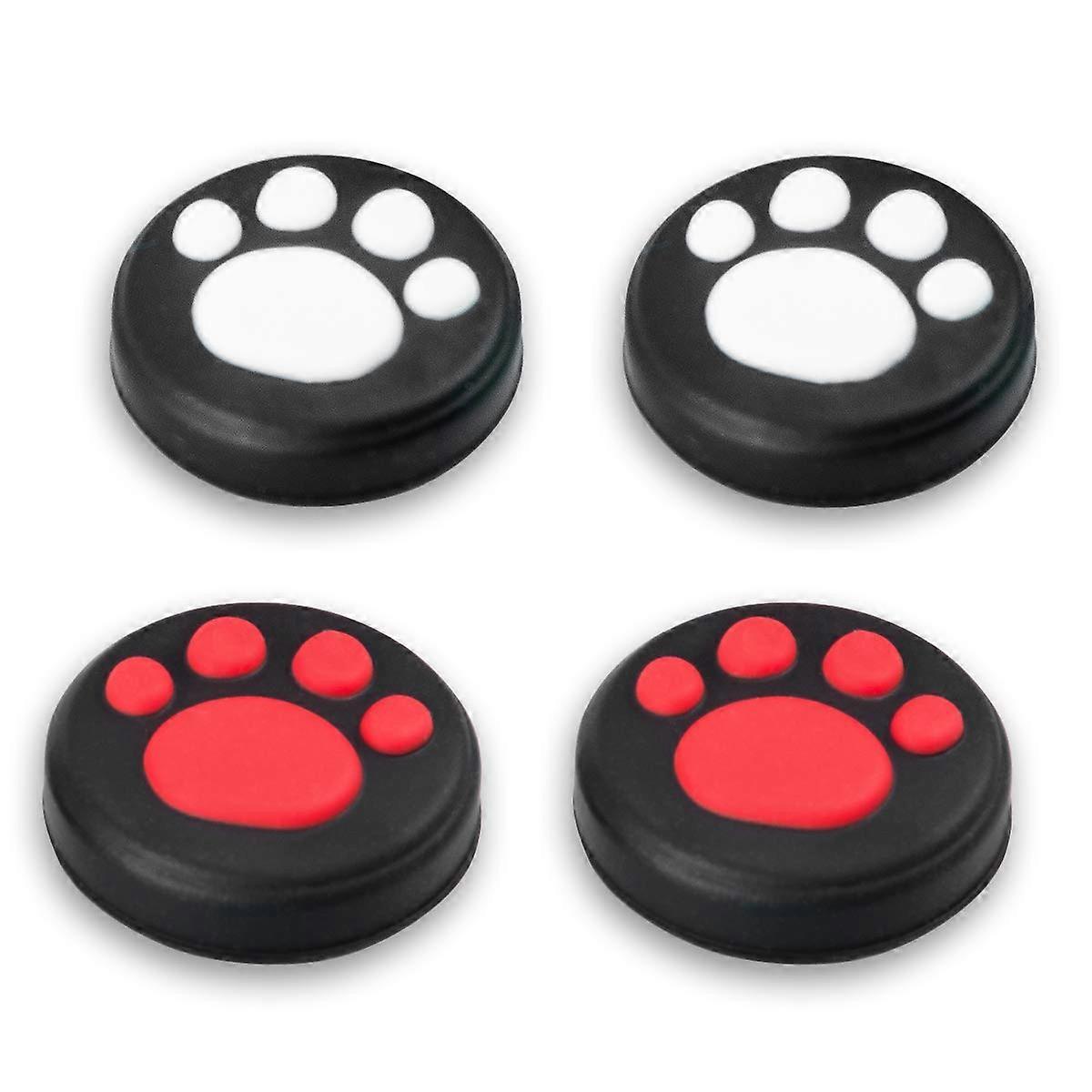 White Red Soft Silicone Thumb Grip Caps Joystick Covers for Nintendo Switch and Switch Lite