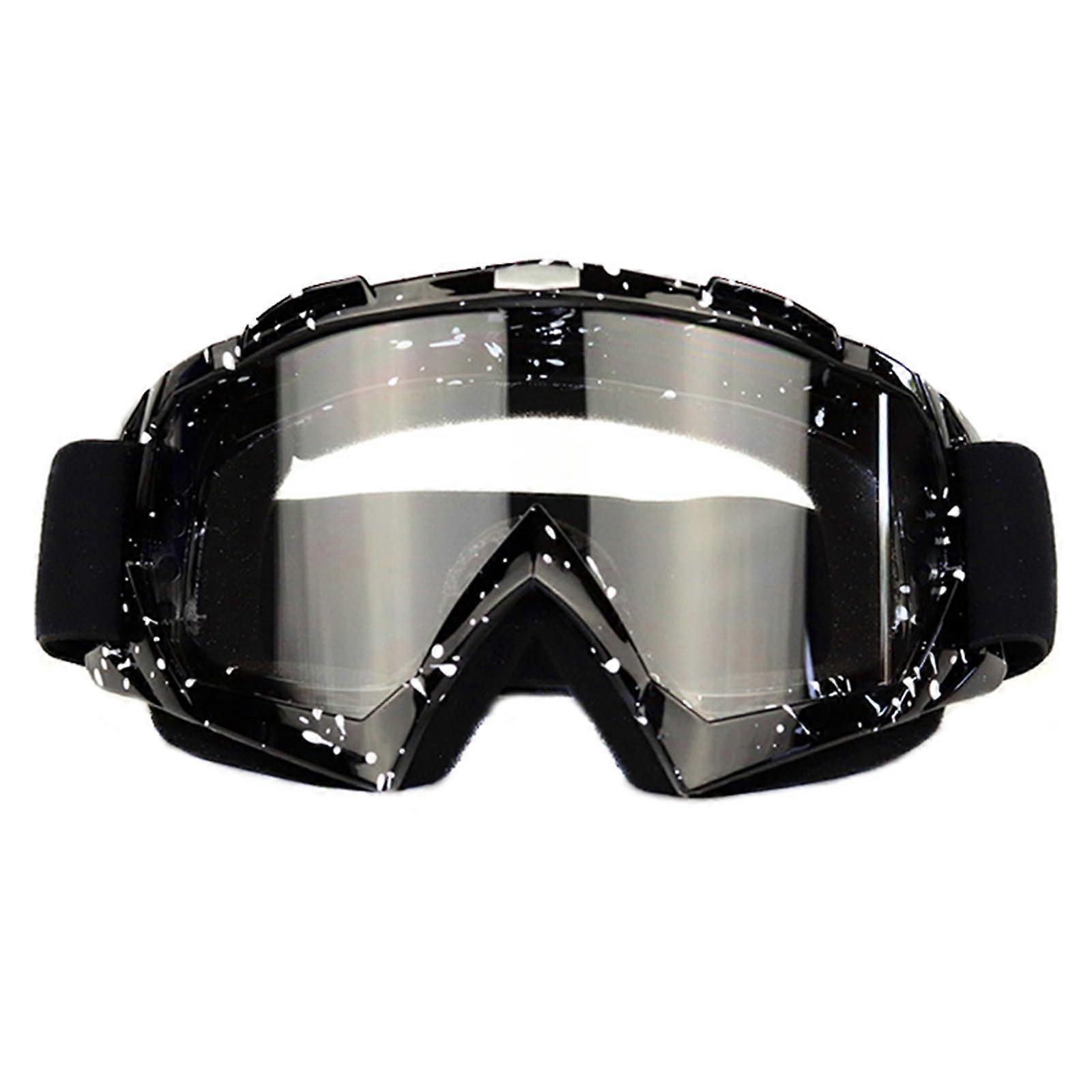Motorcycle Goggles with Windproof Eye Protection, AntiFog Snowboard Goggles, Adjustable Strap, Black Frame