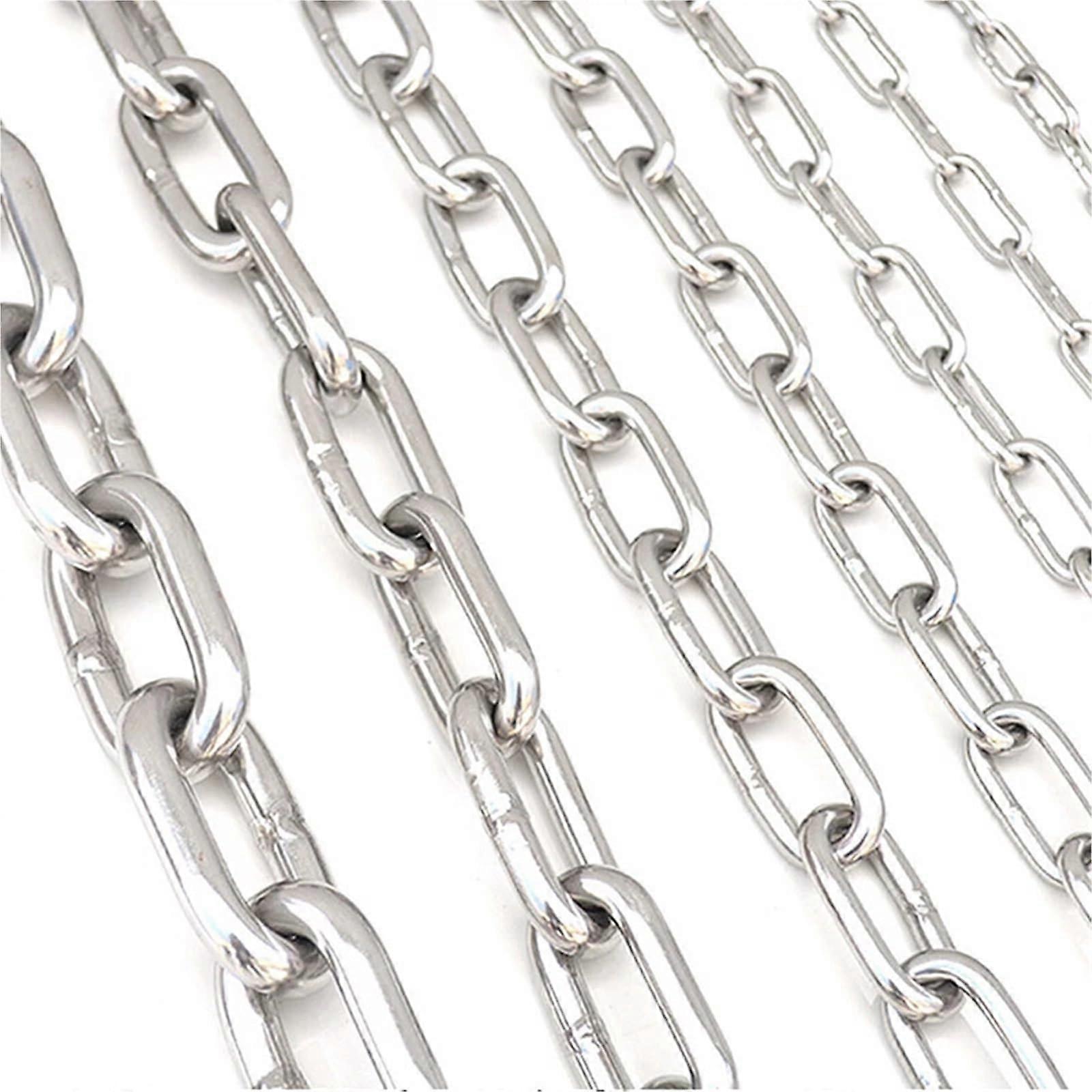 304 Stainless Steel Lifting Chain with Hook, Heavy Duty AntiTheft Clothesline Short Ring 5.0mm