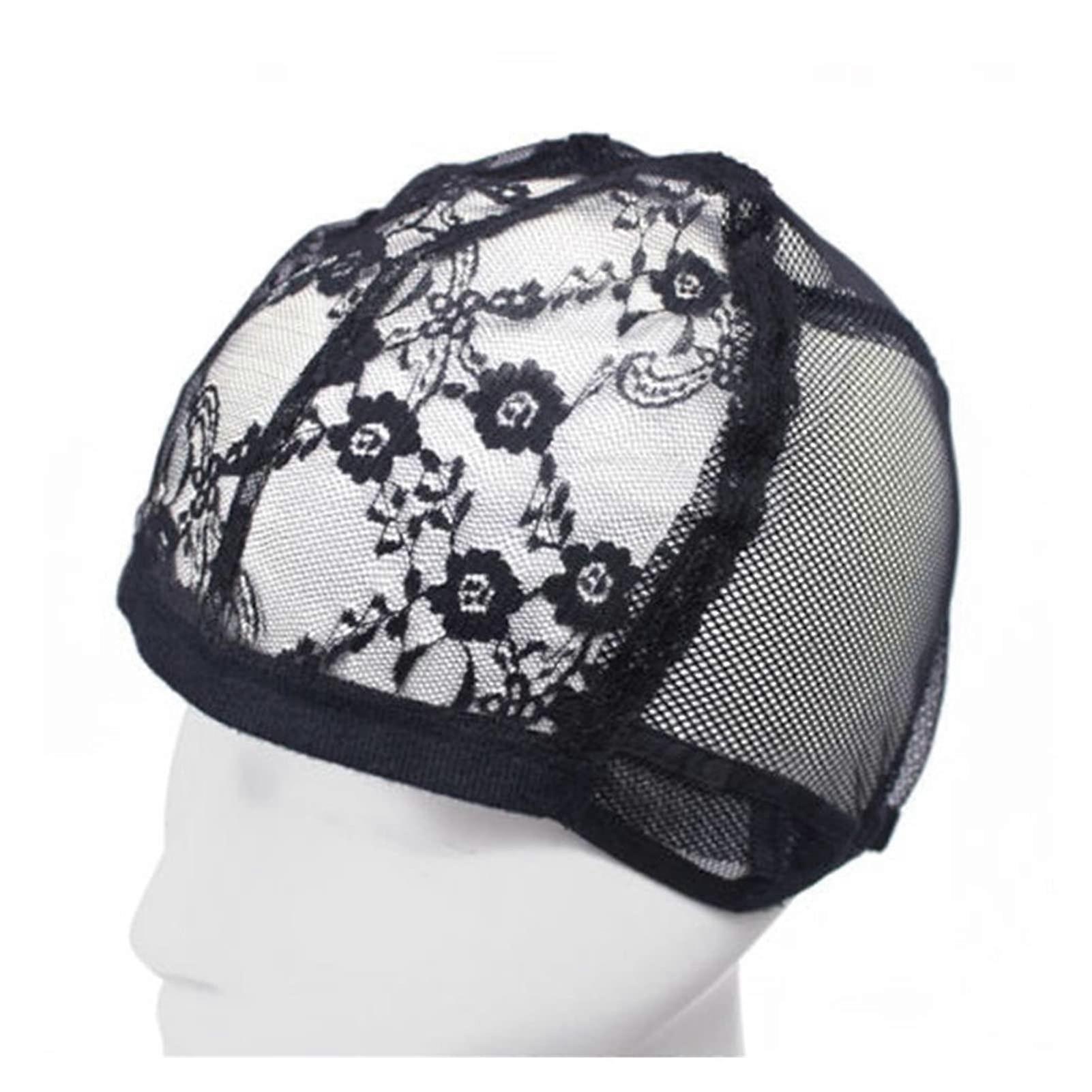 Lace Wig Cap with Adjustable Strap for Secure Fit, Stretch Dome Design, Black