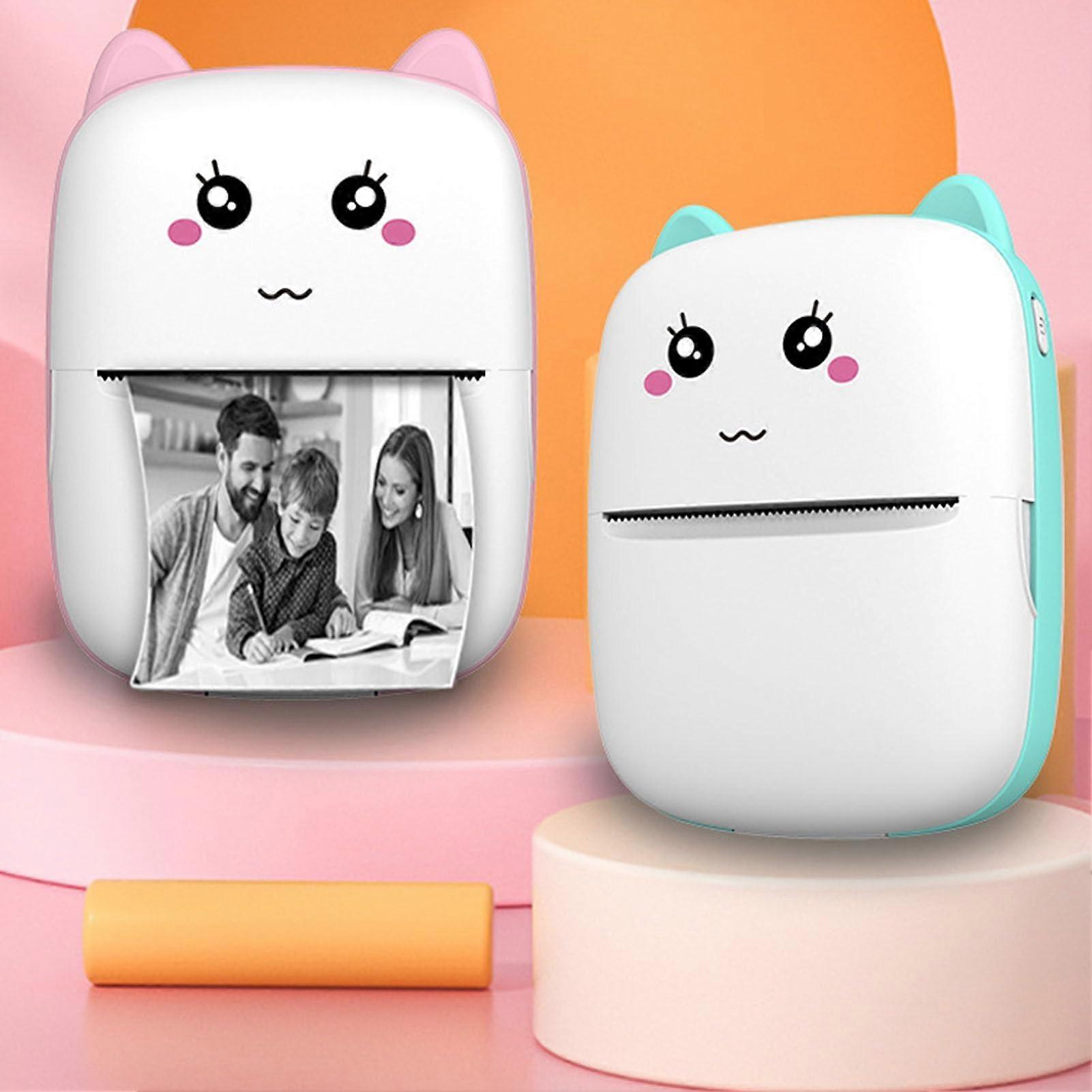 Mini Thermal Printer Bluetooth, Inkless Pocket Printer for Study Notes Photos, 200DPI, Blue