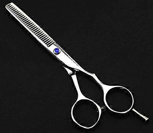 Tesoura profissional de desbaste de cabelo de 5,5 polegadas em aço 440C com cabo ergonômico.