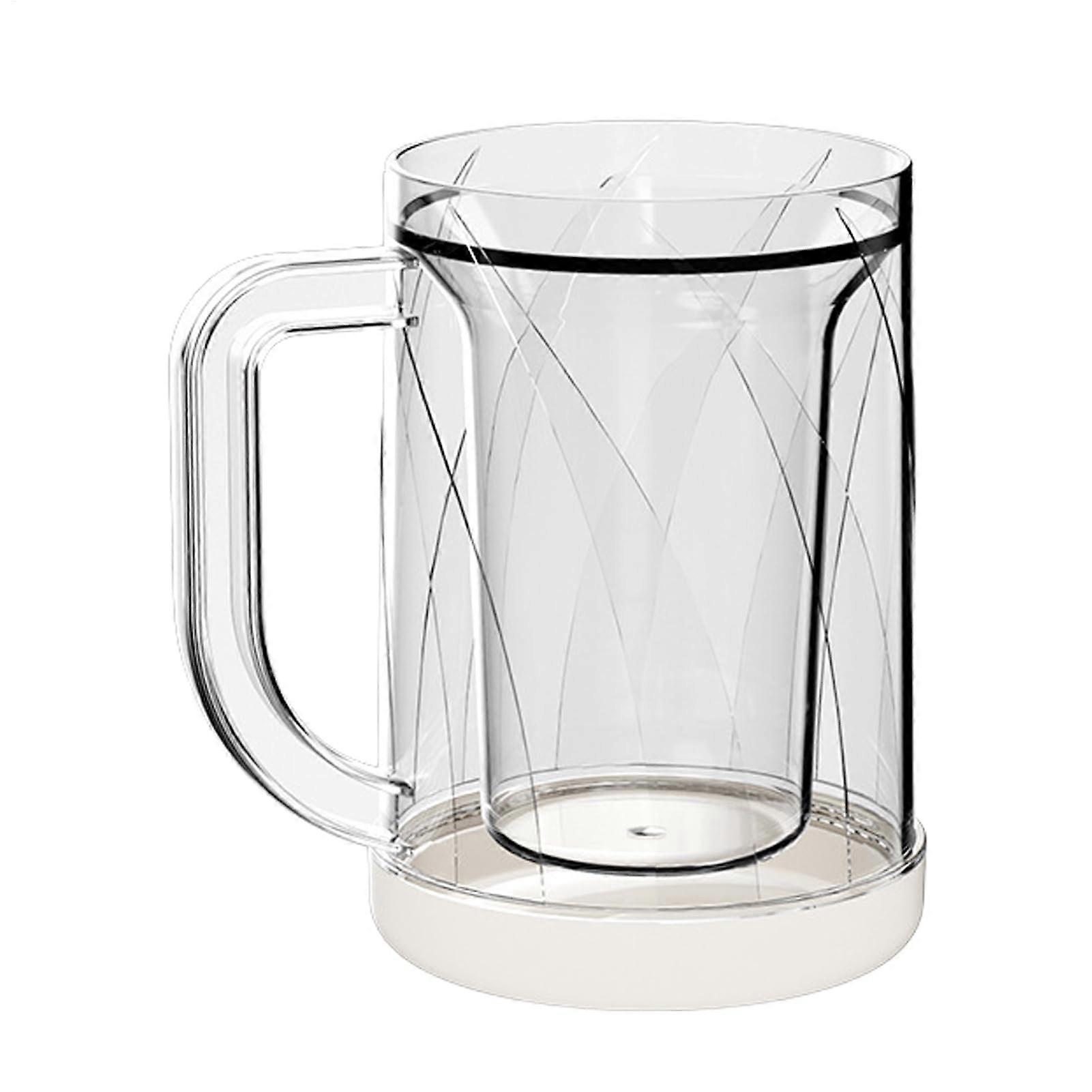 Freezer Beer Mug with Handle Double Wall Insulation Rapid Cooling Clear Drink Cup