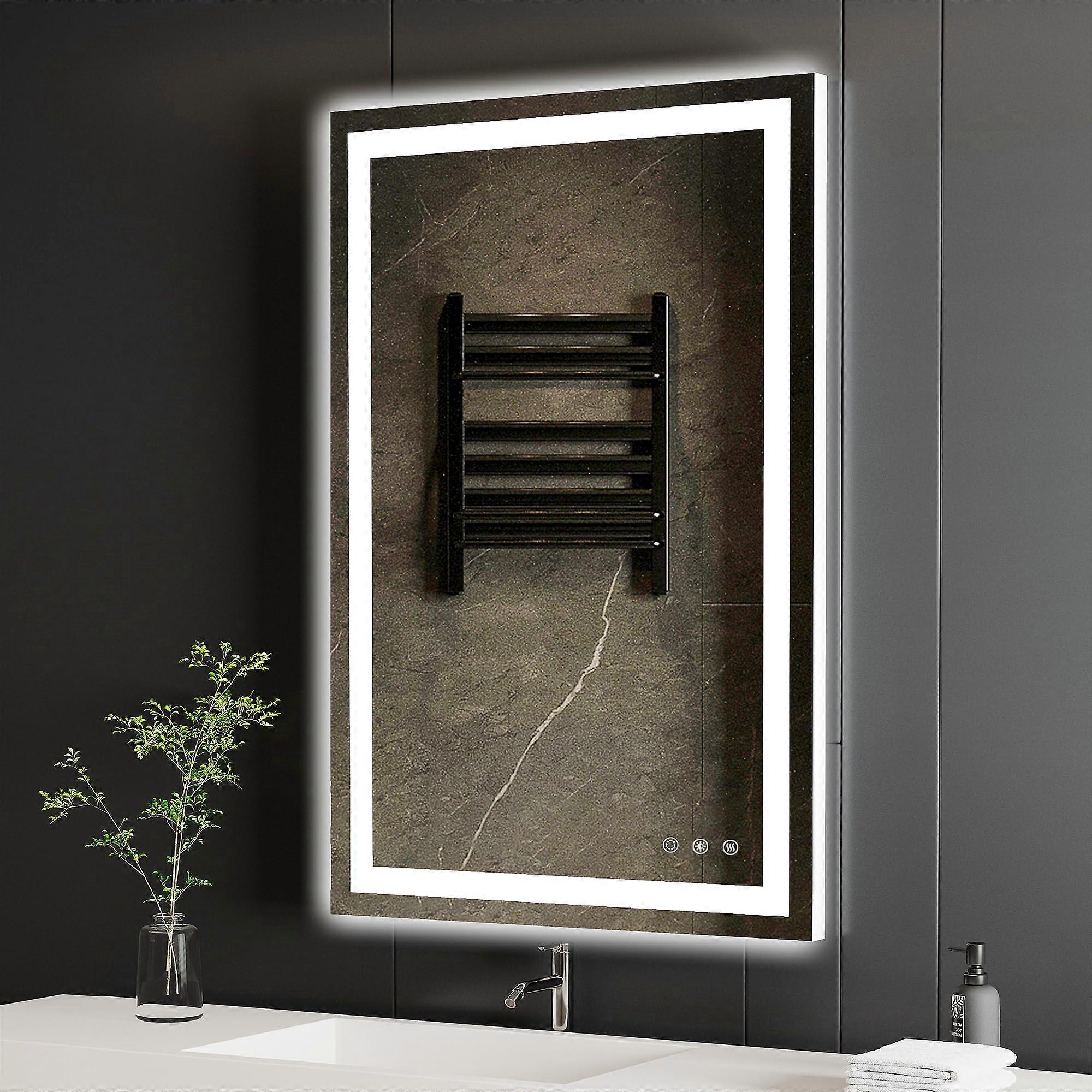 24'x36' LED Bathroom Mirror with AntiFog, Adjustable Color Temperature, Wall Mounted Vertical or Horizontal