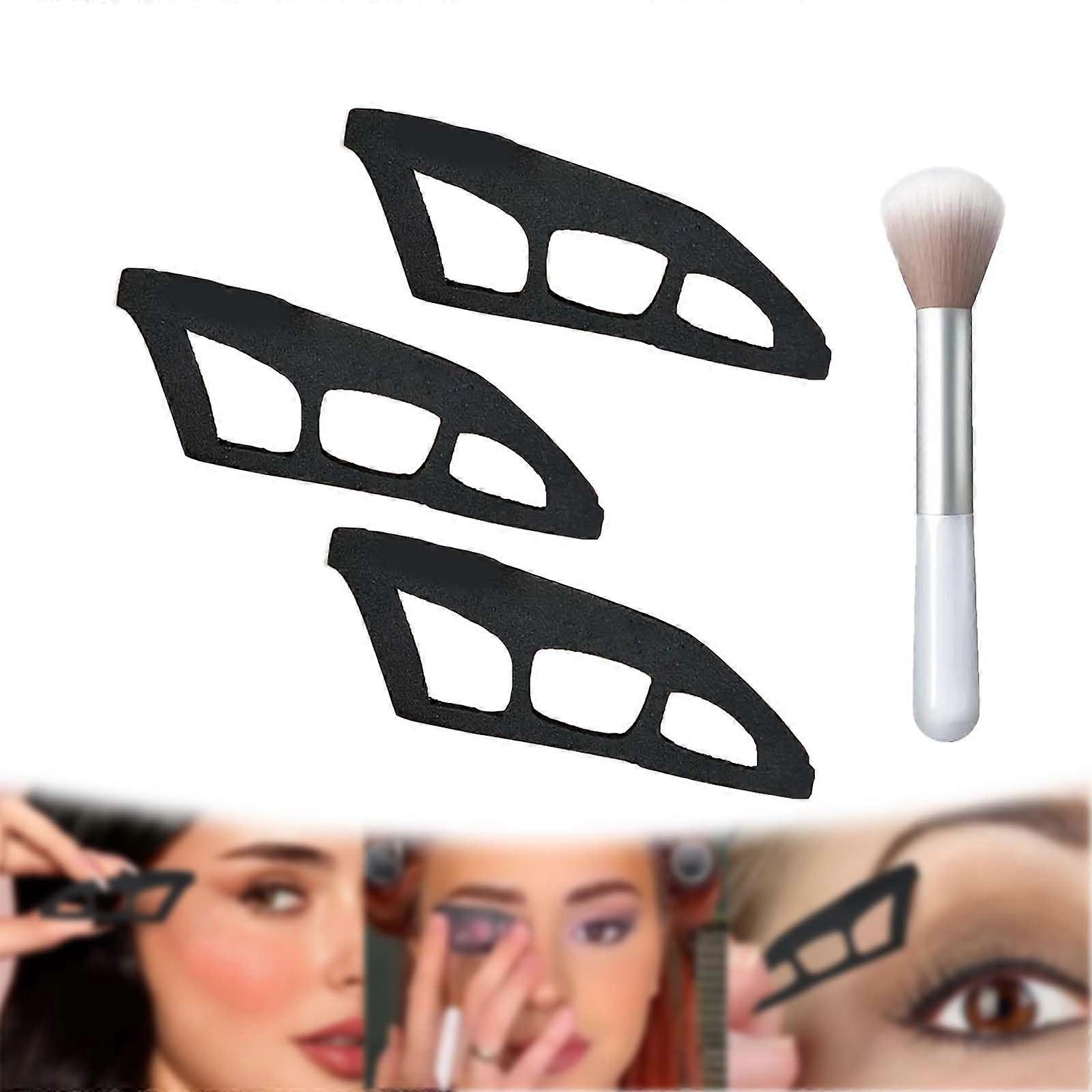 Reusable Eyeshadow Stencil Set and Eyeliner Guide Tool for Precision Makeup, 3‑Piece Kit