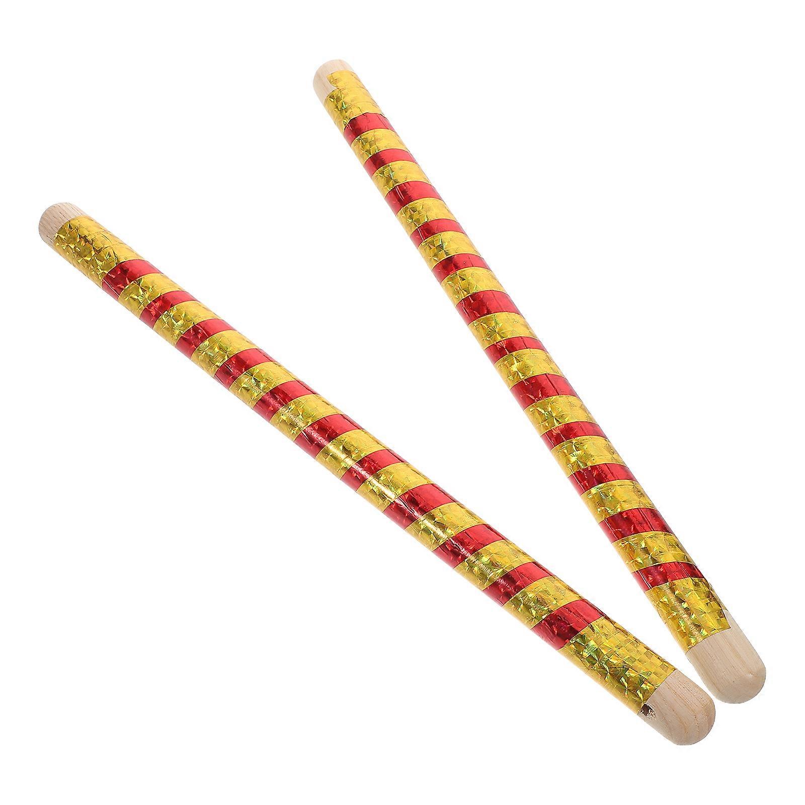 Multi-Colored Wooden Drumsticks for Sticks 2Pcs for Drumming Beginners