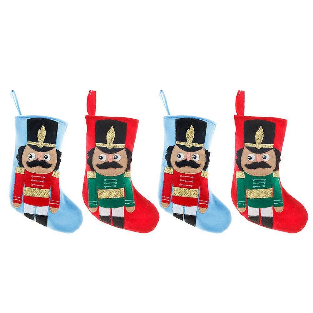 Decorative Xmas Socks Xmas Stocking for Candy Storage 4Pcs Assorted