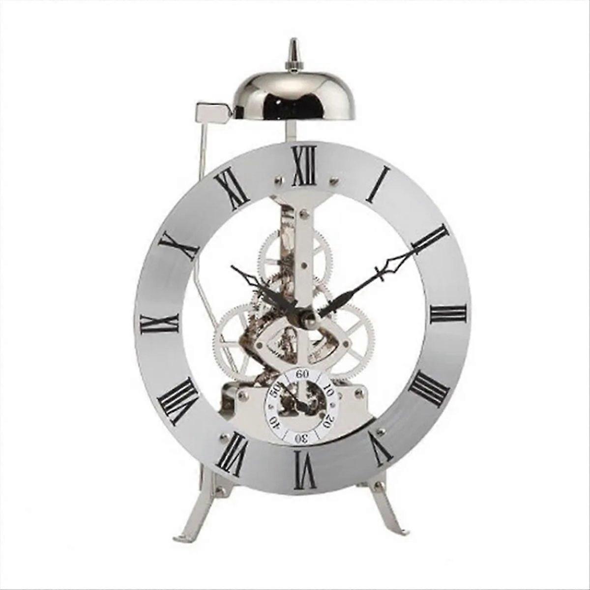 Small Table Clock Metal Vintage Table Clocks Silver